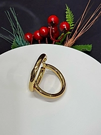 oval gold çelik küpe 3x3