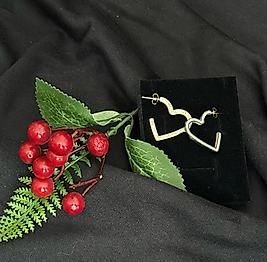 zirkon taşlı kalp küpe