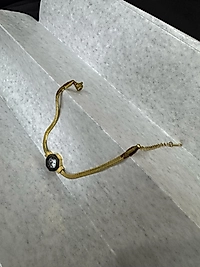 çelik gold renk zirkon taşlı italyan zincir