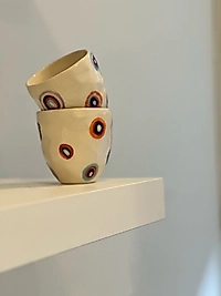 Renkli Nazar Boncuklu porselen bardak