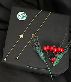 siyah beyaz yonca bileklik