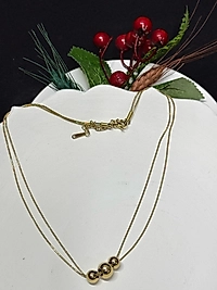 kolye topcuklu çift zincir çelik